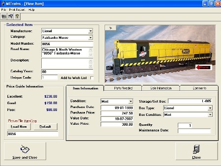 MI Trains 1201 Inventory Program w/ MTH Catalog Data