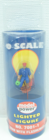 Model Power 7001-1 White Man w/Flashlight Lighted Figure