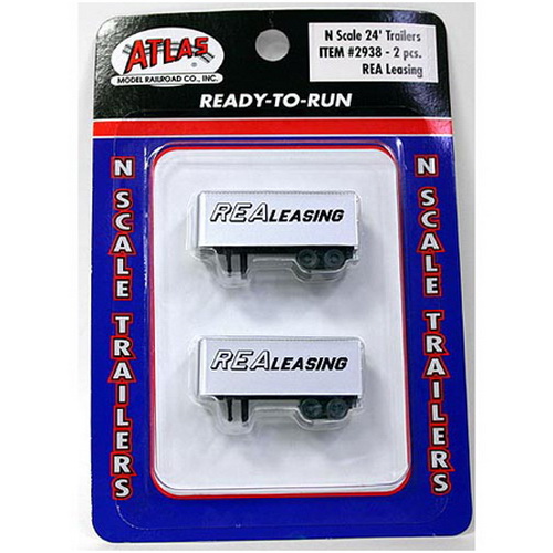 Atlas 2938 N Scale REA Leasing 24' Trailers